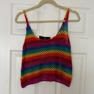 Rainbow Crochet Tank Top